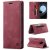 Autspace Xiaomi Redmi Note 9S Wallet Kickstand Magnetic Case Red