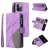 iPhone 12 Pro Max Zipper Wallet Magnetic Stand Case Purple
