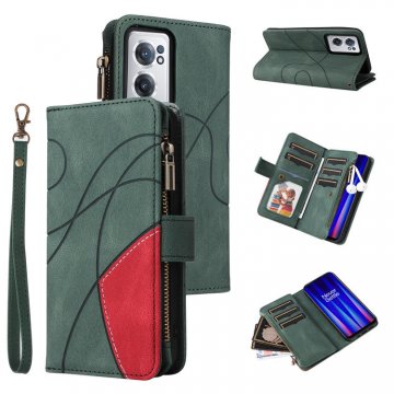 OnePlus Nord CE 2 5G Zipper Wallet Magnetic Stand Case Green