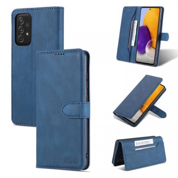 AZNS Samsung Galaxy A52 5G Wallet Kickstand Magnetic Case Blue