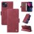 YIKATU iPhone 13 Skin-touch Wallet Kickstand Case Wine Red