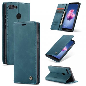 CaseMe Huawei P Smart Wallet Kickstand Magnetic Flip Case Blue
