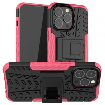 iPhone 13 Pro Anti-Slip Dual Layer Hybrid Kickstand Case Rose