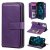 iPhone 12 Pro Max Multi-function 10 Card Slots Wallet Stand Case Violet