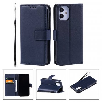 iPhone 12 Mini Wallet Kickstand Magnetic PU Leather Case Blue