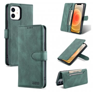 AZNS iPhone 12 Mini Vintage Wallet Magnetic Kickstand Case Green