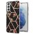 Samsung Galaxy S21 Plus Flower Pattern Marble Electroplating TPU Case Black