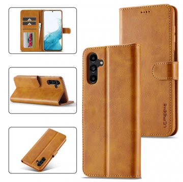 LC.IMEEKE Samsung Galaxy S23 FE Wallet Stand Case Brown