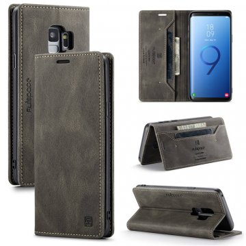 Autspace Samsung Galaxy S9 Wallet Kickstand Case Coffee