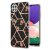 Samsung Galaxy A22 5G Flower Pattern Marble Electroplating TPU Case Black