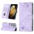 Skin-friendly Samsung Galaxy S21 Ultra Wallet Stand Case with Wrist Strap Purple