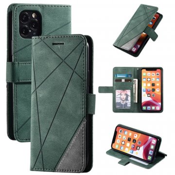 iPhone 11 Pro Wallet Splicing Kickstand PU Leather Case Green