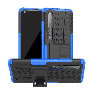 Xiaomi Mi 10/Mi 10 Pro Hybrid Rugged PC + TPU Kickstand Case Blue