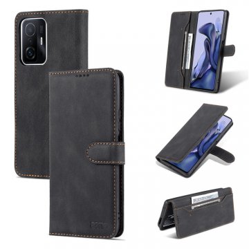 AZNS Xiaomi 11T/11T Pro Wallet Magnetic Kickstand Case Black