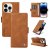 YIKATU iPhone 14 Pro Skin-touch Wallet Kickstand Case Brown