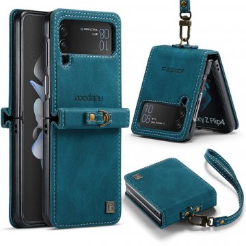 Autspace Samsung Galaxy Z Flip4 5G Case with Hand Strap Blue