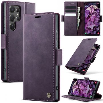 CaseMe Samsung Galaxy S22 Ultra Magnetic Wallet Case with RFID Blocking Purple