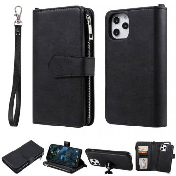 iPhone 12 Pro Max Wallet Magnetic Stand PU Leather Case Black
