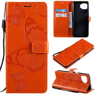 Motorola Moto G 5G Plus Embossed Butterfly Wallet Magnetic Stand Case Orange