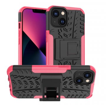 Dual Layer Hybrid Anti-Slip iPhone 14 Kickstand Case Rose