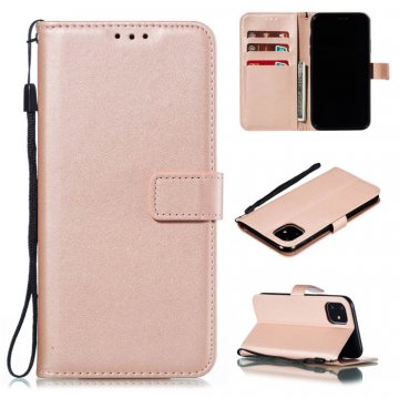 iPhone 11 Wallet Kickstand Magnetic PU Leather Case Rose Gold