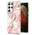 Samsung Galaxy S21 Ultra Flower Pattern Marble Electroplating TPU Case Pink