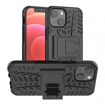 iPhone 13 Mini Anti-Slip Dual Layer Hybrid Kickstand Case Black