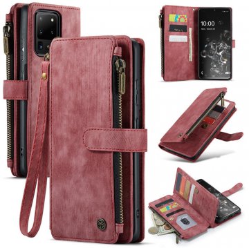 CaseMe Samsung Galaxy S20 Ultra Wallet Kickstand Retro Case Red