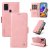 YIKATU Samsung Galaxy A21S Skin-touch Wallet Kickstand Case Pink