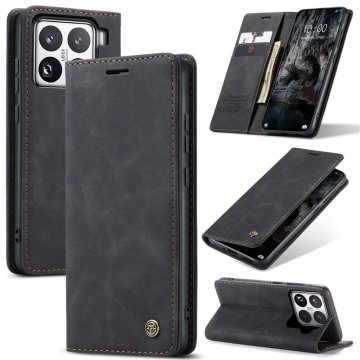 CaseMe Xiaomi 15 Pro Wallet Magnetic Suede Leather Case Black
