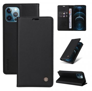 YIKATU iPhone 13 Pro Wallet Kickstand Magnetic Case Black