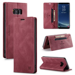 Autspace Samsung Galaxy S8 Plus Wallet Kickstand Case Red