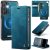 CaseMe Samsung Galaxy S25 Plus 2-in-1 Magnetic Wallet Case – Wireless Charging & RFID Blocking Blue