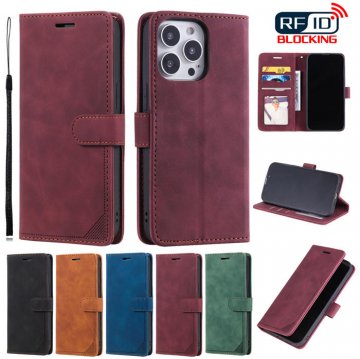 iPhone 13 Pro Wallet RFID Blocking Kickstand Case Red