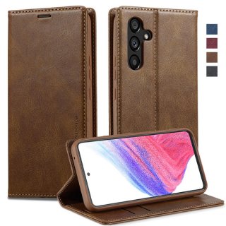 LC.IMEEKE Samsung Galaxy S23 FE Wallet RFID Blocking Case Brown