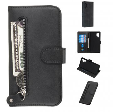 Samsung Galaxy Note 10 Plus Wallet Magnetic Kickstand Case Black