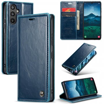 CaseMe Samsung Galaxy A34 5G Luxury Wallet Magnetic Case Blue