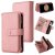 For Samsung Galaxy S9 Plus Wallet 15 Card Slots Case with Wrist Strap Pink