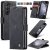 CaseMe Samsung Galaxy Z Fold 5 Retro Wallet Suede Leather Case Black