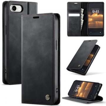 CaseMe iPhone 16E Magnetic Wallet Case with RFID Blocking Black