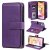 iPhone 11 Pro Max Multi-function 10 Card Slots Wallet Case Violet