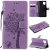 Samsung Galaxy A42 5G Embossed Tree Cat Butterfly Wallet Stand Case Lavender