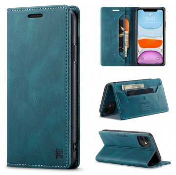 Autspace iPhone 11 Wallet Kickstand Magnetic Shockproof Case Blue