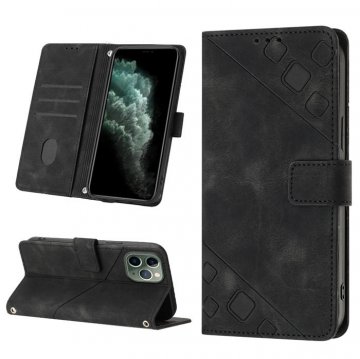 Skin-friendly iPhone 11 Pro Wallet Stand Case with Wrist Strap Black