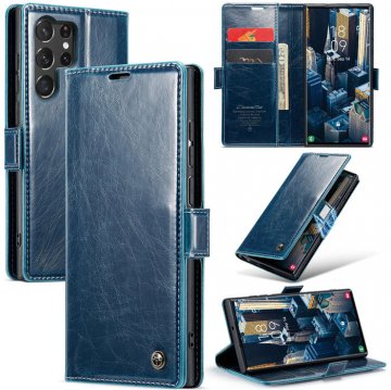 CaseMe Samsung Galaxy S23 Ultra Wallet Magnetic Case Blue