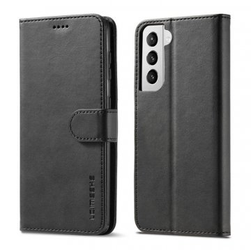 LC.IMEEKE Samsung Galaxy S21 Plus Wallet Stand PU Leather Case Black