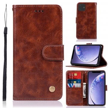 iPhone 11 Pro Premium Vintage Wallet Kickstand Case Coffee