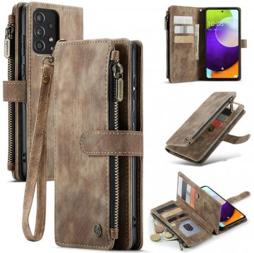 CaseMe Samsung Galaxy A52 Wallet Kickstand Retro Case Coffee