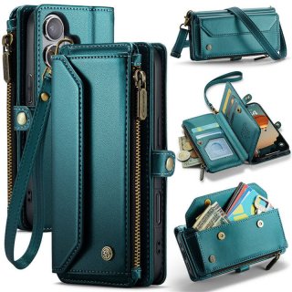 CaseMe iPhone 17 Wallet RFID Blocking Crossbody Case with Wireless Charging Green
