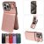 Card Slots Kickstand Litchi Texture Leather Phone Case Rose Gold